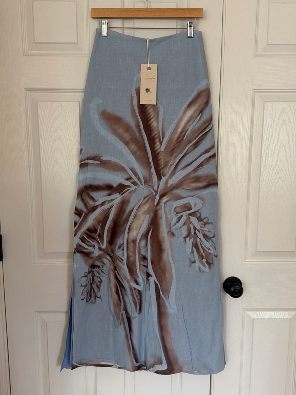 Two-Piece Light Blue Tropical Print Set - Picture 3 of 6